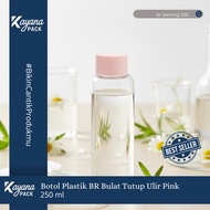 BR PLASTIC BOTTLE ROUND SHOULDER CLEAR HIGH TONER WITH PINK SCREW CAP 250ML (CLEAR BR 250ML)