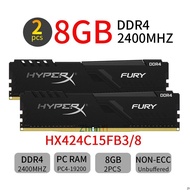 For Kingston HyperX Fury 16GB kit 2x 8GB DDR4 2400MHz HX424C15FB3/8 CL15 Memory RAM