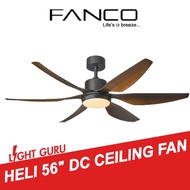 Fanco HELI DC Ceiling Fan 56" with 3 Tone Light For Living area or Room (Superb Air Flow and Circulation)