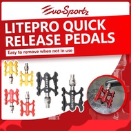Litepro Quick Release Pedals | QR Lightweight Folding Bike Pedals | Clip Release Foldie Alloy Pedals