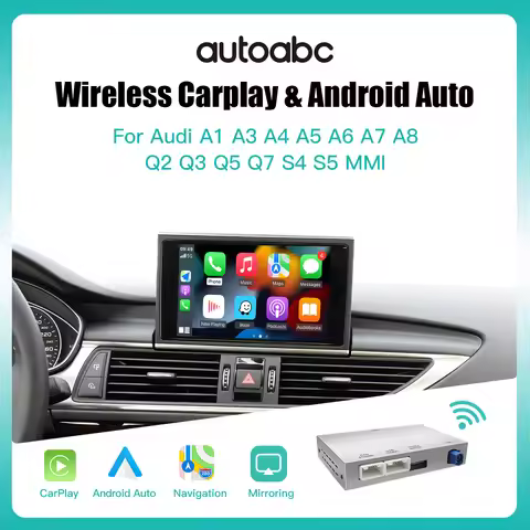 AUTOABC Wireless CarPlay Android Auto for Audi A4 A5 A6 Q5 a7 S5 Rearview Mirror Reversing Camera Mo