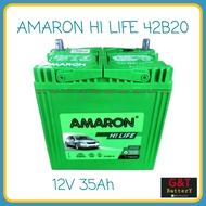 AMARON HI LIFE 42B20L แบตเตอรี่รถยนต์ 35Ah แบตแห้ง แบตเก๋งเล็ก , ECO พร้อมใช้