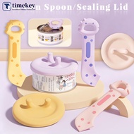 TIMEKEY Portable Cat Can Lid Spoon Set Cute Shape Universal Size Feeding Cat Spoon Comfortable Grip 