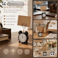 TRENDING Place Card Holder, Wood 1.97x3.54in Table Picture Holder, Creative Balck Desktop Mount Clip
