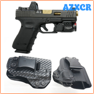 AZXCR สายรัดเอวภายในซองหนังไอดับบลิวบีคาร์บอนไฟเบอร์ Kydex สำหรับ Glock,G23 G32 G25 G19 G45 Mos Gen 