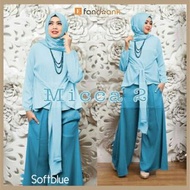 Gamis / Baju Wanita Muslim Micca Syari Set 3in1 (soft blue)