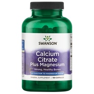 Swanson Calcium Citrate Plus Magnesium - Mineral Supplement Promoting Strong Bones, Energy Productio