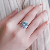 海水藍寶戒指 | 海藍寶 / 925純銀 | 天然寶石戒指