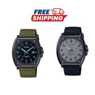 FREE SHIPPING((2 YEARS WARRANTY )100% ORIGINAL CASIO BLACK PLATED NYLON ANALOG MEN/JAM TANGAN LELAKI
