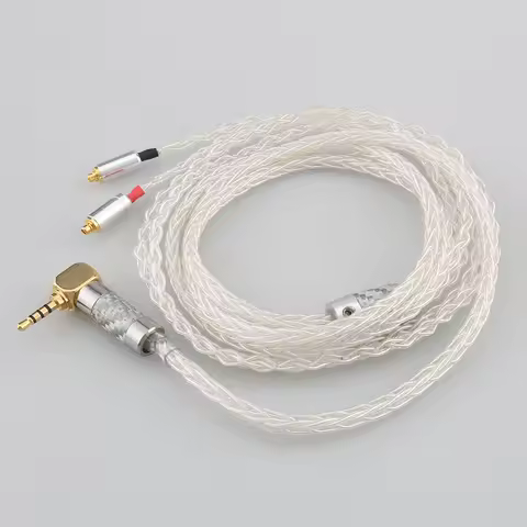 Audiocrast 8-Core 99.99% Pure Silver Earphone Cable for SE535 SE846 MMCX AKG N5005 N40 N30 Custom Ar