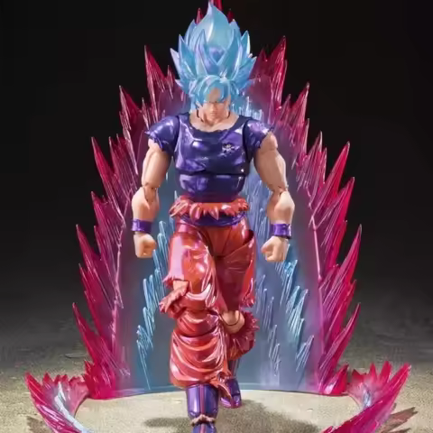 SHF Super Blue Wukong Battle Damage Form Dragon Ball Handmade Extreme Breakthrough Sparkle Soul Figh