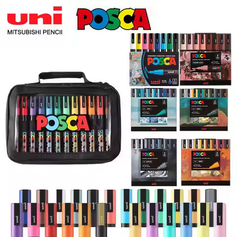 Uni Posca Color Markers Set Full Tip Size Permanent Graffiti Professional Drawing Pens Artist Suppli