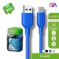 LUNA 3A Data Cable UP TO 45W (1 JAR CONTAINS 20 PCS) CJ-4FC TYPE C CJ-4FM/ C1B8M MICRO QC3.0 FAST CH