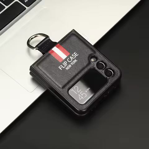 Luxury PU Leather Case For Samsung Galaxy Z Flip 3 4 Scratch-Resistant Solid Color Cover For Samsung
