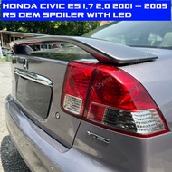 HONDA CIVIC ES 1.7 2.0 2001-2005 RS OEM STYLE SPOILER WING WITH LED THIRD BRAKE LIGHT