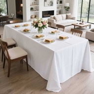 White Cloth Waterproof Anti Scratch Polyester Tablecloth Decorative Washable Fabric Table Cover Home