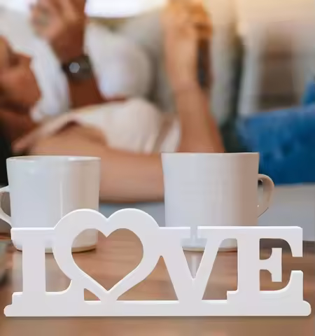 1pc HOME LOVE Logo White Home Design Art Deco Ornament