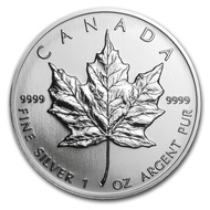 1993 Canadian Maple Leaf 1 oz .9999 Silver Coin 1oz