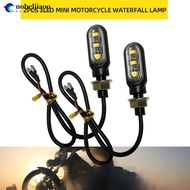 NOBELJIAOO 2Pcs 3LED Mini 12V Motorcycle Turn Signal Light Lamp Indicators Blinker Amber Motorbike G