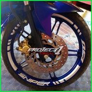 ✻ ▼ Sniper 150 Reflective Mags Sticker set ( 4 side Front & Rear tire )
