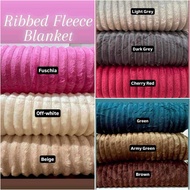 Ribbed Fleece Blanket Soft Comfy 72x90 inches