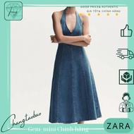 ZR AUTH Long denim halter neck dress size S 165/84a