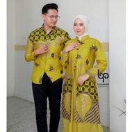 gamis batik couple modern premium dress muslim gamis batik kombinasi