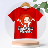 Gd-12 Indonesian Independence Day T-Shirt August 17, 2025 for Boys and Girls Ages 2-16 Years