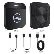 CarPlay อแดปเตอร์ไร้สาย Android Auto แปลงแบบมีสายเป็น CarPlay ไร้สาย.YouTube/Netflix ในตัว World TV 