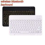 Mini Wireless Keyboard for Ipad Round Cap Backlit Mute Bluetooth Keyboards Mouse Set 10 Inches RGB for Laptop Portable Office Travel
