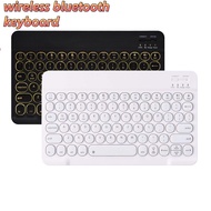 Mini Wireless Keyboard for Ipad Round Cap Backlit Mute Bluetooth Keyboards Mouse Set 10 Inches RGB f