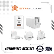 STM Goods Power Adapter Universal Travel Plug 65W Three Port (USB-C X2 &amp; USB-A) - White