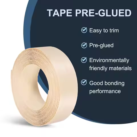 7.62/75 Meters Edge Banding Wood Veneer Tape Pre-glued Flexible Plywood Edging for Furniture Restora