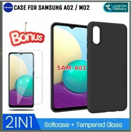 Mondi Store Soft Case Samsung A02 Casing Free Tempered Glass Samsung Galaxy A02 Casing Cover