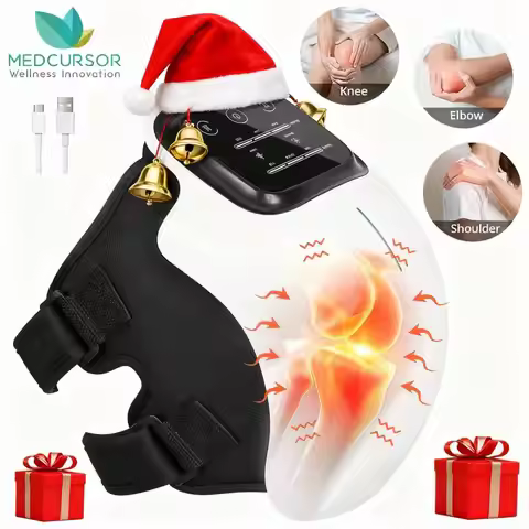 Medcursor Electric Heating Massage Knee Pad Wireless Heated Knee Massager Temperature Hot Compress V