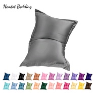 🔥XÃ KHO🔥Vỏ Gối Phi Lụa Cao Cấp Mát Mềm Mượt Vỏ Gối Nằm 50x70cm Vỏ Gối Ôm 100x35cm May Khóa Kéo Hàng