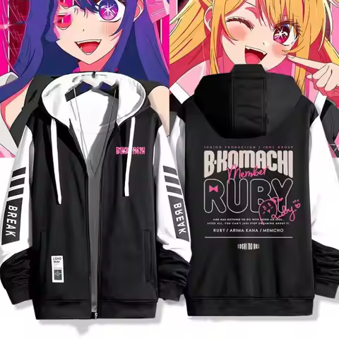 Anime OSHI NO KO Series Hoodie Zip Up Coat Men's Hoodies Sweatshirt Zip Hoodie Casual Hoodies for Ma