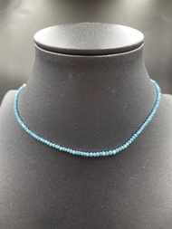 Diamond beads in blue 21 carats 💎 * AAA grade natural rhodel shaped beads 2.0-3.0 MM ลูกปัดเพชรสีน