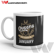 Birthday Mug Glass Birthday Gift January Queens Are Born In January 1