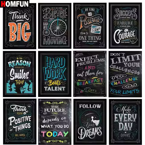 HOMFUN Diamond Painting Text pattern Diamond Embroidery Sale Diamond Full Square/Round Layout Rhines