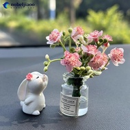 NOBELJIAOO 2Pcs Car Decoration Ornaments Jasmine Vase Micro Landscape Rabbit Car Interior Decoration