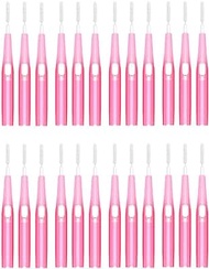 EXCEART 30PCS Interdental Brush Toothpick Tooth Flossing Head Oral Dental Hygiene Brush Tooth Cleaning Tool (Pink 0.6mm)
