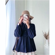 RIK1224 Arina Blouse Peplum Airflow Crinkle Cool Women's Top