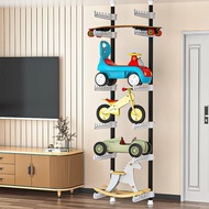 Children's Toy Car Storage Rack Living Room Home Floor Punch-Free Skateboard Bike Storage Rack 4RQC