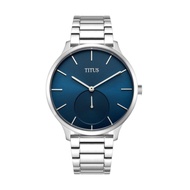 Solvil et Titus Interlude Men 2 Hands Small Second Quartz in Navy Blue Dial Stainless Steel Watch W06-03053-009