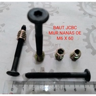JCBC BOLT M6 X 60 NUT FURNITURE BOLT/ KNOCKDOWN AND OE NUT