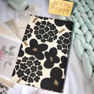 北歐系列-日本布料白底繡球花布書套-布書衣-手冊套A5/25K