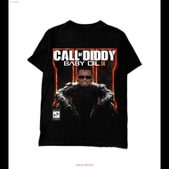 CALL OF DIDDY BABY OIL II T Shirt Game Meme Spoof Baju Kapas Lengan Pendek Bertemakan Skandal Selebr