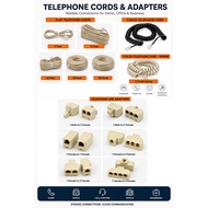 RJ11 Telephone Adaptor / Telephone Connector / Telephone Cable Extension Cord  7ft/15ft/25ft/50ft/10