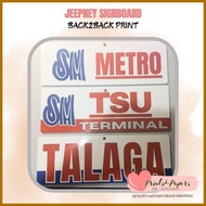 JEEPNEY MODERN SIGNBOARD/SIGNAGE/ROUTE SIGNAGE FREE CUSTOMIZED 4"x11"